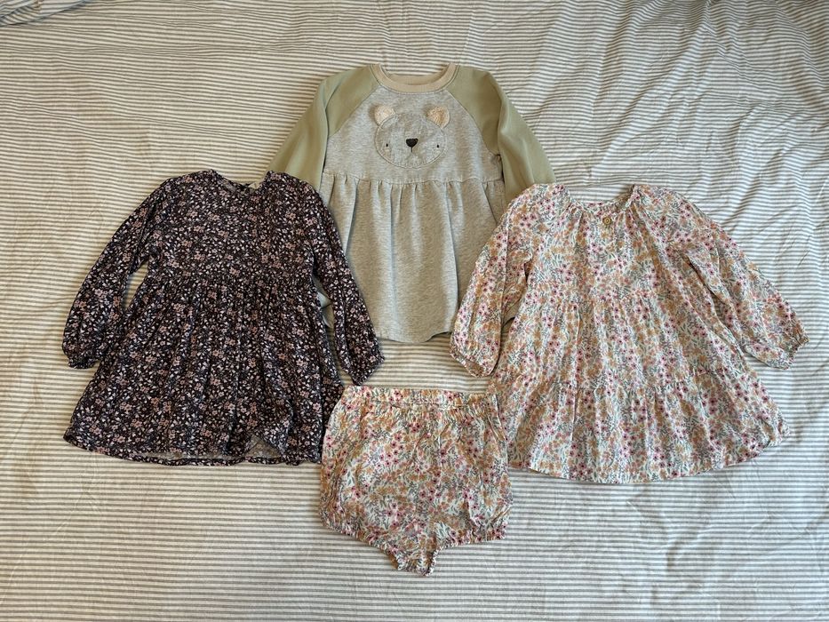 Lot 3 rochii cu maneci lungi Next, Mango si H&M, 104 cm