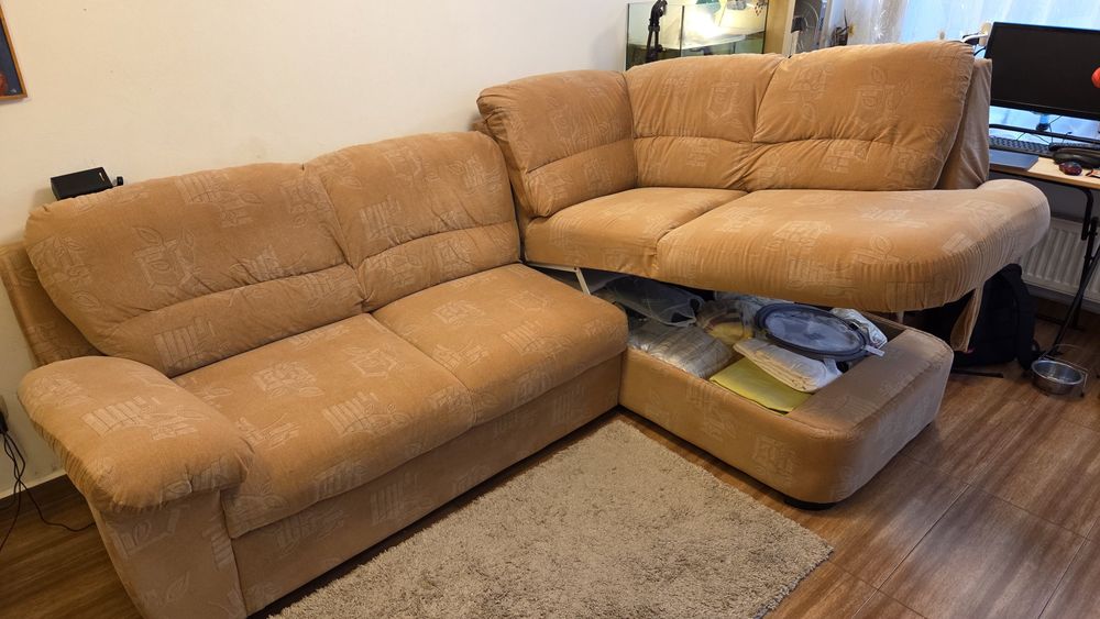 Canapea  coltar extensibil cu lada