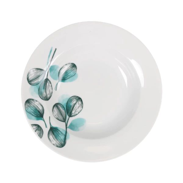 Set vesela masa Imagine 18 piese, portelan decorat, rotund,Culoare Alb