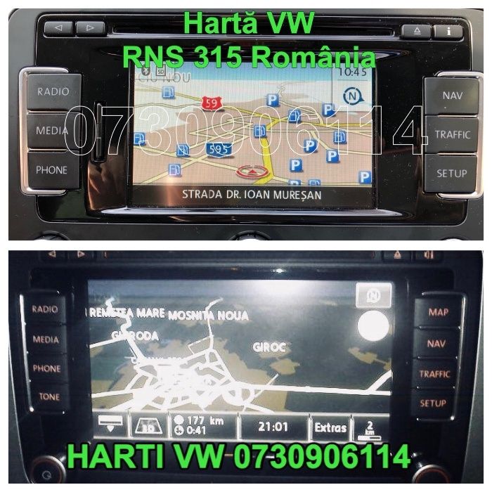 SD CARD navigatie VW RNS315 Golf Passat Skoda Seat Romania 2025