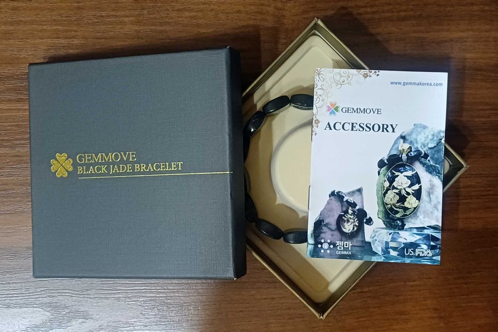 Браслет из черного магнетического нефрита GEMMOVE