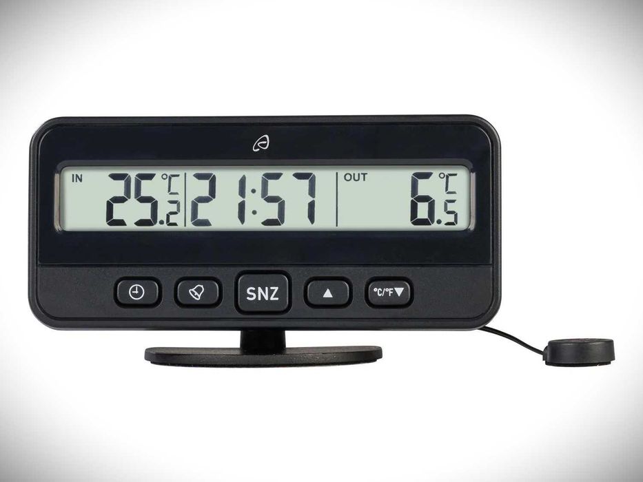 Ceas cu termometru interior - exterior, auto, de bord, cu display, nou