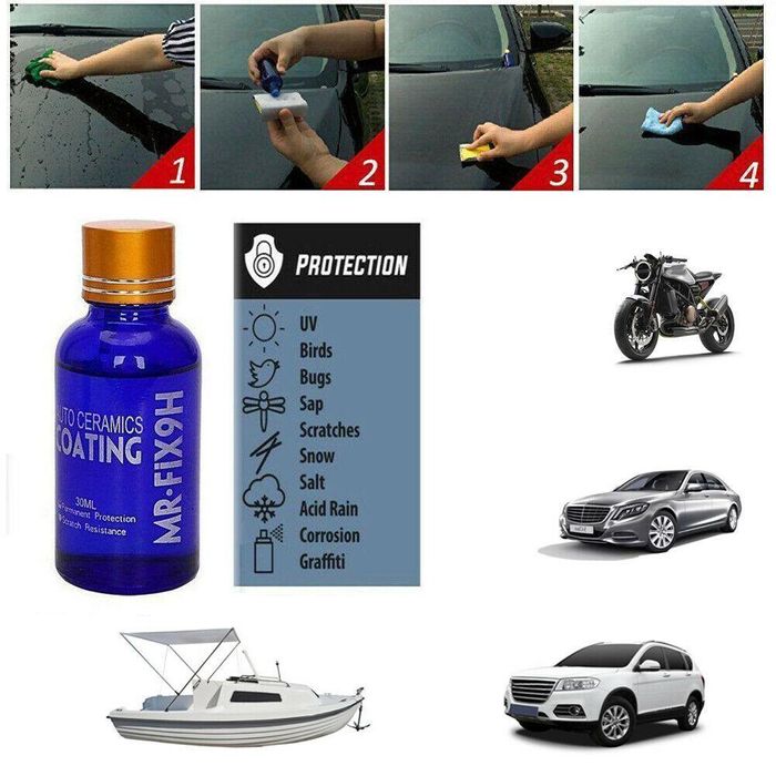 керамично покритие, mr fix 9h нано хидрофобно покритие за ...