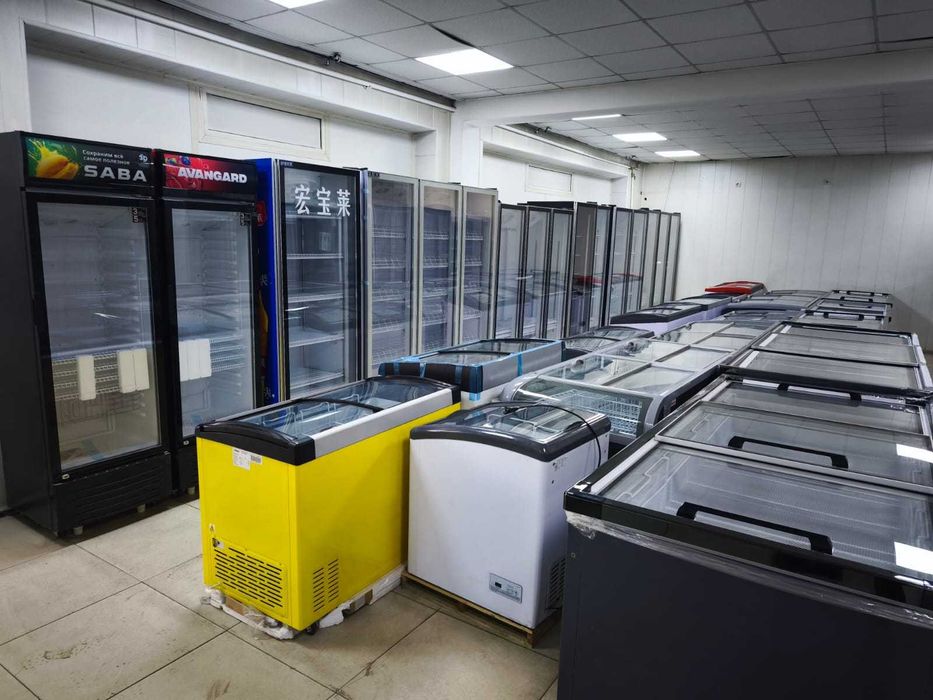 Витринные холодильники и морозильники новые Алматы со Склада