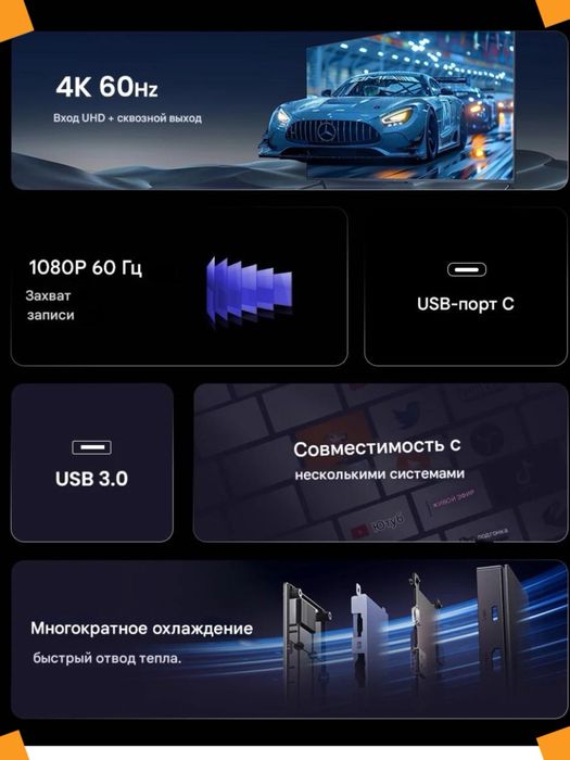 Карта видео захват UGREEN CM630