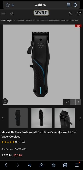 Mașină de tuns Wahl VAPOR nouă cu Garanție EMAG