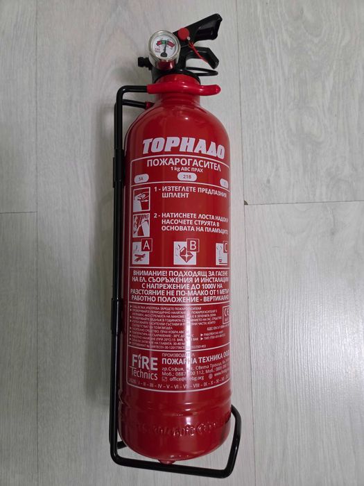Нов Пожарогасител Прахов 1kg ABC (ТОРНАДО)