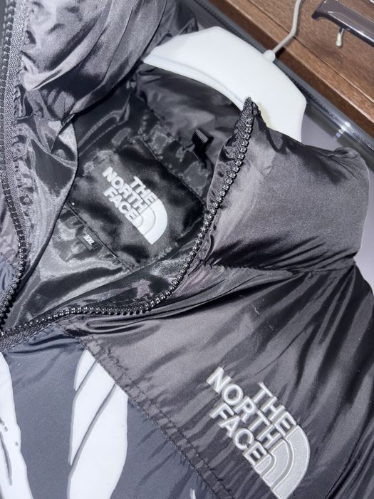 Geacă XXL The North Face negru neagră gri alb zebra noua nepurtata