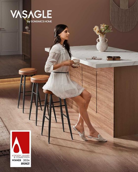 Set 2 scaune de bar, 45 x 45 x 76 cm, sezut tapitat, pret /set 2 bc