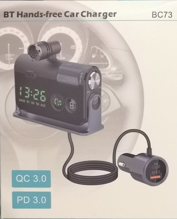 Качествен фм трансмитер  с блутут (sony pioneer jvc kenvood)