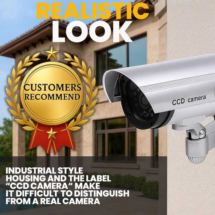 Camera de supraveghere falsa cu bec LED rosu intermitent Dummy CCTV