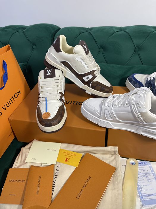 Adidasi Louis Vuitton piele naturala 100% Full Box colectie noua