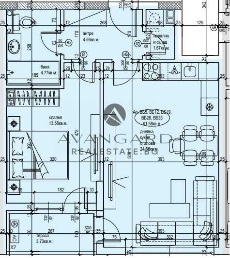 оф.24169 Двустаен пред акт 16/ Мол Плаза