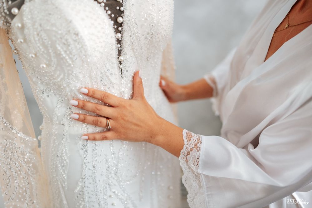 Rochita de mireasa cu 2 trene