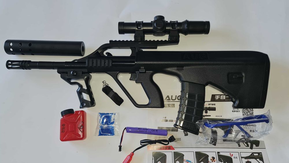 AUG Gel Blaster гел бластер-детска пушка с меки гел топчета-Orbeez