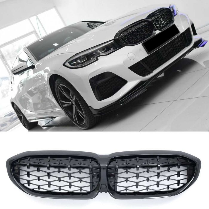 Grila Grile Diamond Nari Duble M BMW G20 G21 2019-2022, Negru Lucios