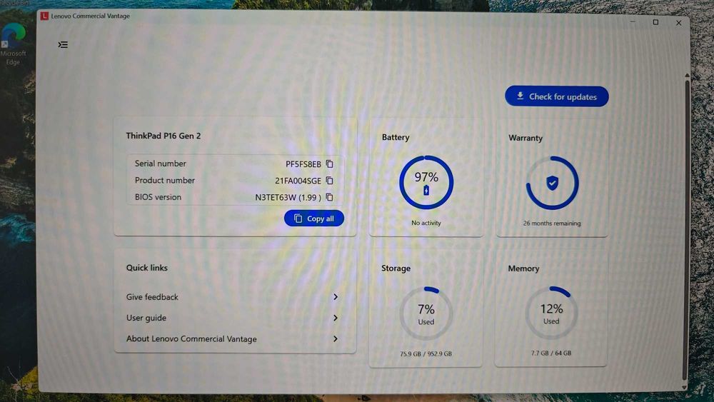 Laptop i7 64GB RTX Ada Workstation ThinkPad P16 Gen 2 1TB