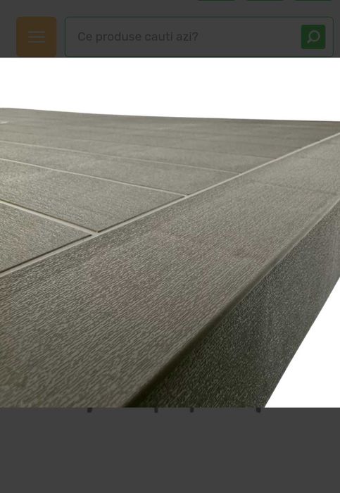 Masa si 6 scaune, plastic cu model impletitura ratan si lemn, maro