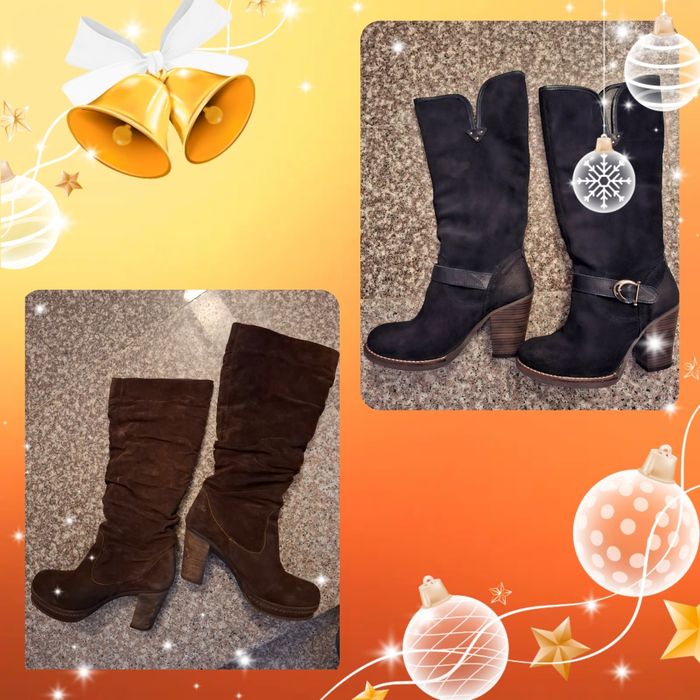 Уникални ботуши - естествен велур 39