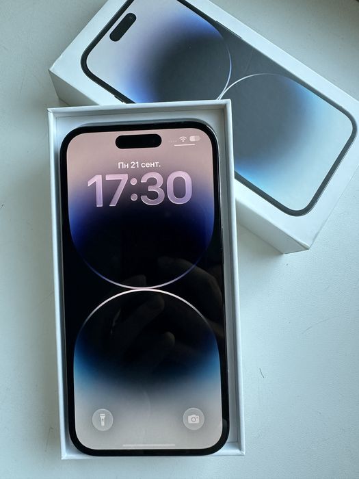 iPhone 14 Pro 1 ТБ Space Black — отличное состояние, 100% аккумулятор