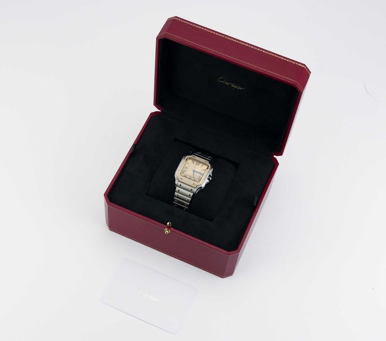 Cartier Santos de Cartier Medium Yellow Gold & Steel Diamond W3SA0007
