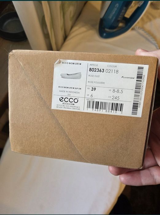 Балетка лофер мокассин Ecco Biom (нубук, кожа) оригинал