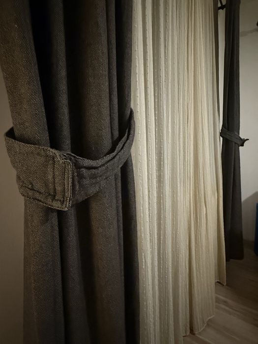 Set perdele + draperii cu bara ajustabilă