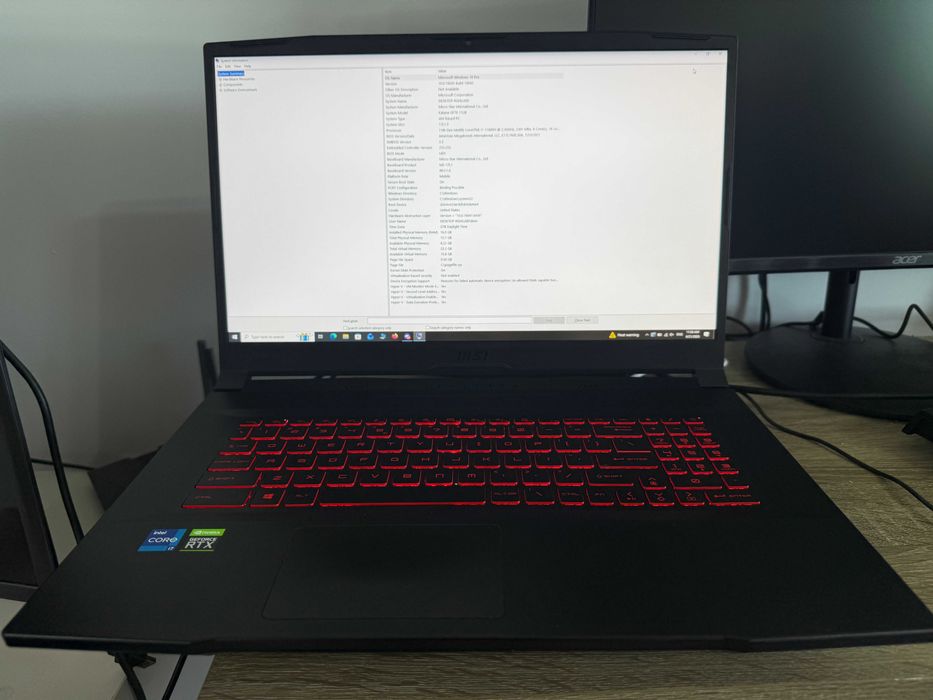 Laptop MSI Gaming 17.3" Katana GF76 Intel® Core™ i7-11800H GeForce RTX 3060 6GB 1.5TB SSD 16GB DDR4