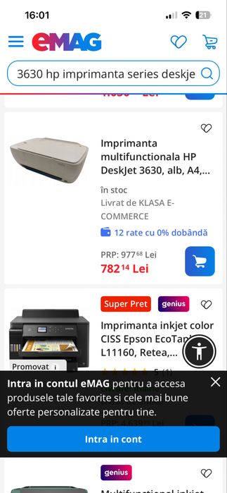 Inprimanta  HP wireless Deskjet 3630