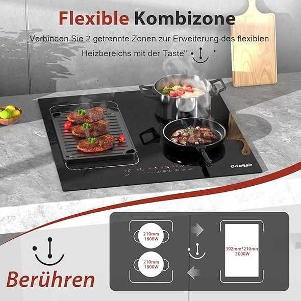 Cooksir Plită cu inducție cu priză, 4 ochiuri , instalare 60 cm