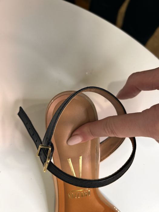 Sandale elegante bej toc mic