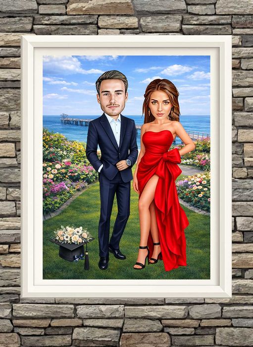 Дигитални карикатури-шарж по снимка-подарък за  завършване, бал,сватба