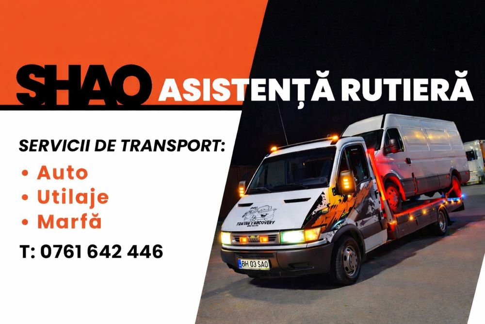 Tractari /Asistenta Rutiera, Transport Auto/Utilaje 24/7