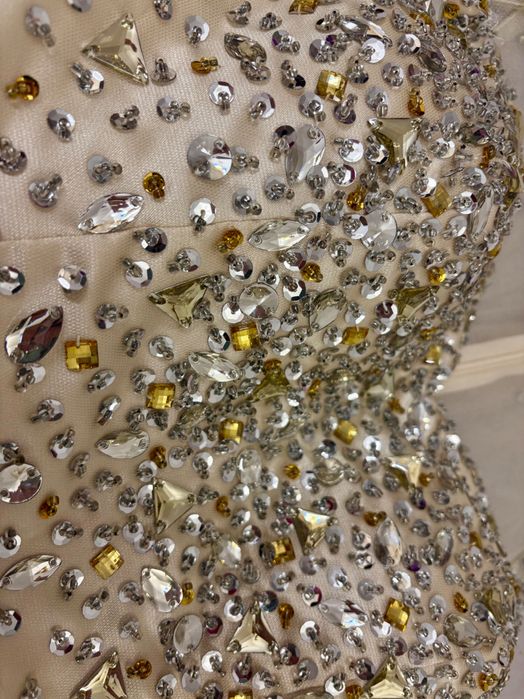 Бална рокля Официална рокля за сватба, рожден ден  с камъни- златна