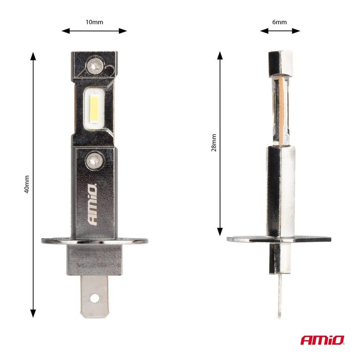 Led автомобилни крушки за фар 2броя hybrid серия h1 6000k canbus ...