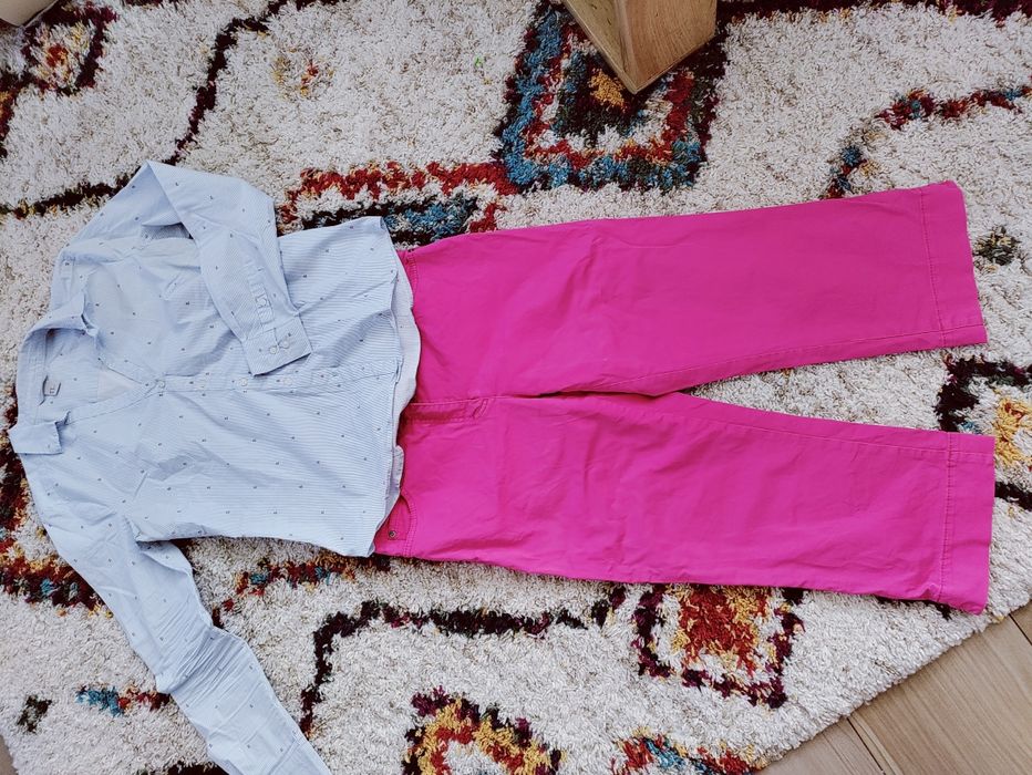 Set pantaloni 3/4 și cămașa h&m M/L, cadou poseta