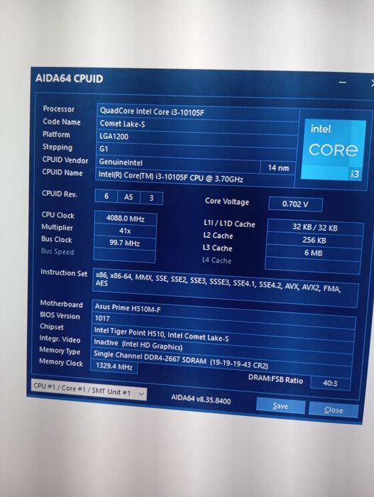 Системный блок I3-10105f/8gb/256