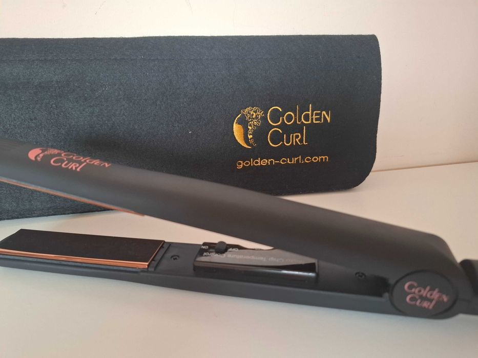 Преса за коса Golden Curl, розово злато, 230 градуса, LED индикация