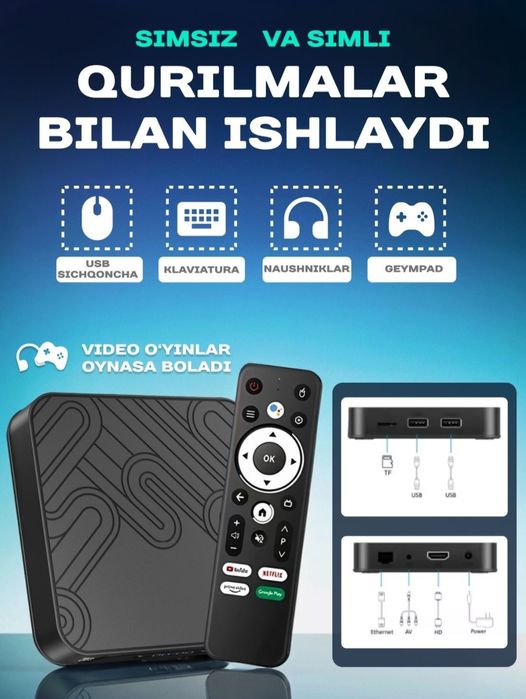 Z8 Pro tv box smart android wifi тв приставка 4/32GB