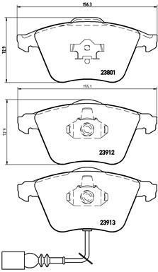 Set Placute frana punte fata SRLine Polonia, Audi A3 202012, Seat Leon; Skoda Superb 2; Vw Eos, Golf 5, Golf 6, Passat 202010, Passat Cc 202012