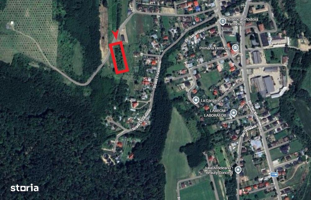 Teren  intravilan de vânzare 1470mp în Hemeius, str Linistii