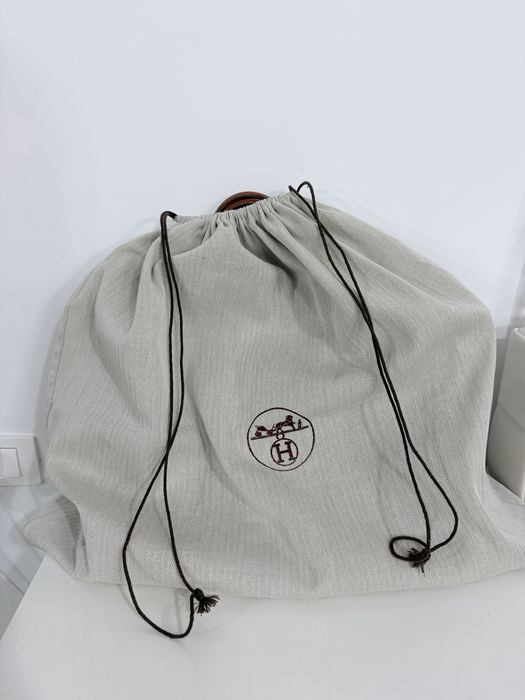 Geantă piele naturală maro caramel, model Birkin, dimensiune mare