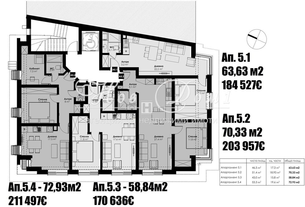 Продава се Тристаен апартамент в София, Център - 73 кв.м за 1478 €/кв.м - Снимка #4