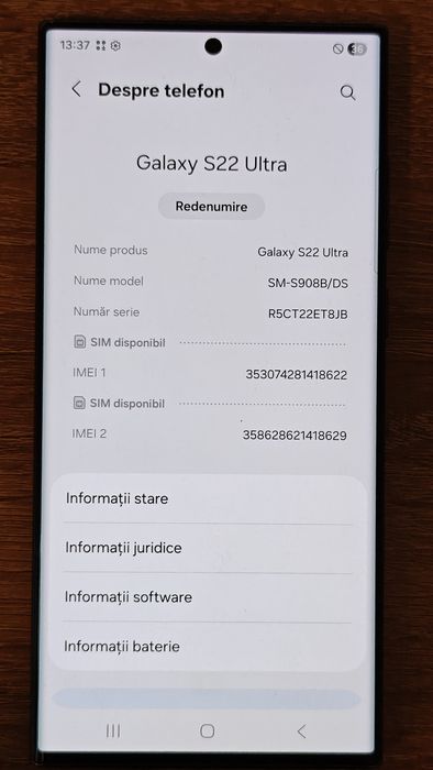 Samsung s22 Ultra 8/128 SM-S908B/DS