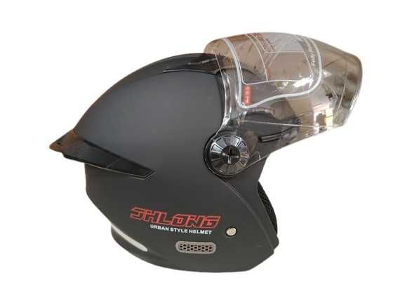 Каска за Мотор/Скутер/АТВ Черна Мат/Лак