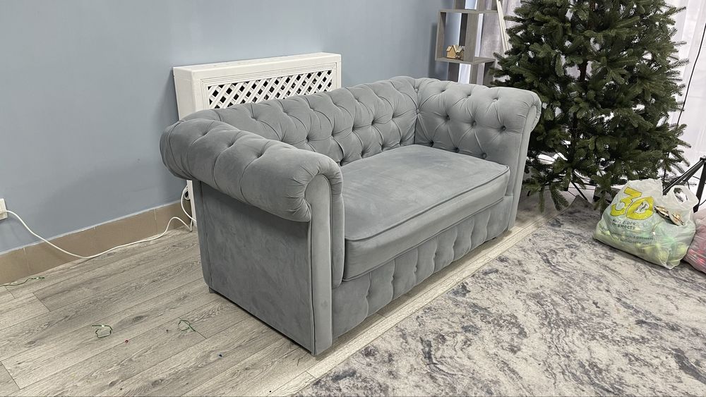 Диван Честер серый б/у