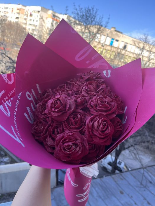 Ръчно направени букети и ръчно направени розички