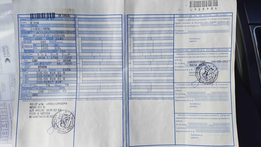 Opel Vectra C 1.9 CDTI – 120 CP – Euro 4 ,  2007