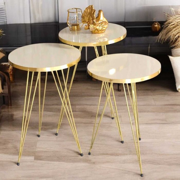 Комплект 3 маси за кафе, помощна масичка