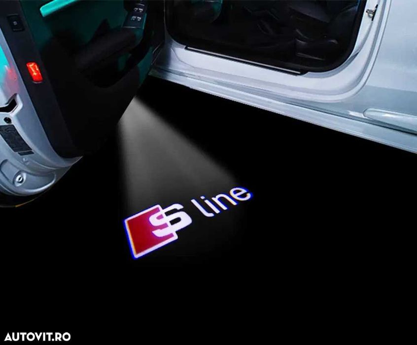 Set Logo Proiectoare Lampi 3D LED Lumini Usi Portiere S-Line Audi A Q